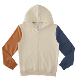 Mikina s Kapucnou DC Shoes Baseline Zip-Up Detske Béžové | DC-5812794